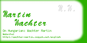 martin wachter business card